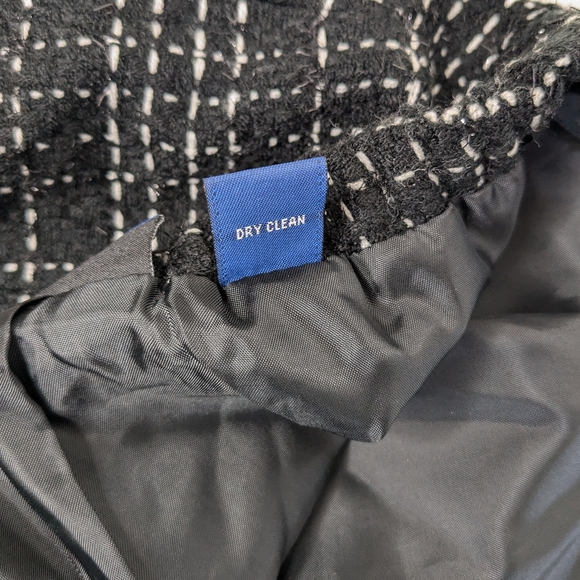 Karen Scott Tweed Skirt Black/White Women Sz 12 Lined Mini Acrylic Metallic Z-1 - Picture 6 of 12